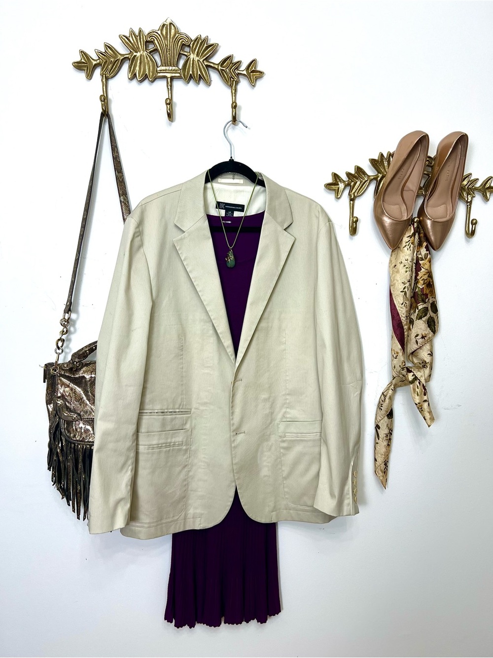 Cotton blend boyfriend blazer Xl